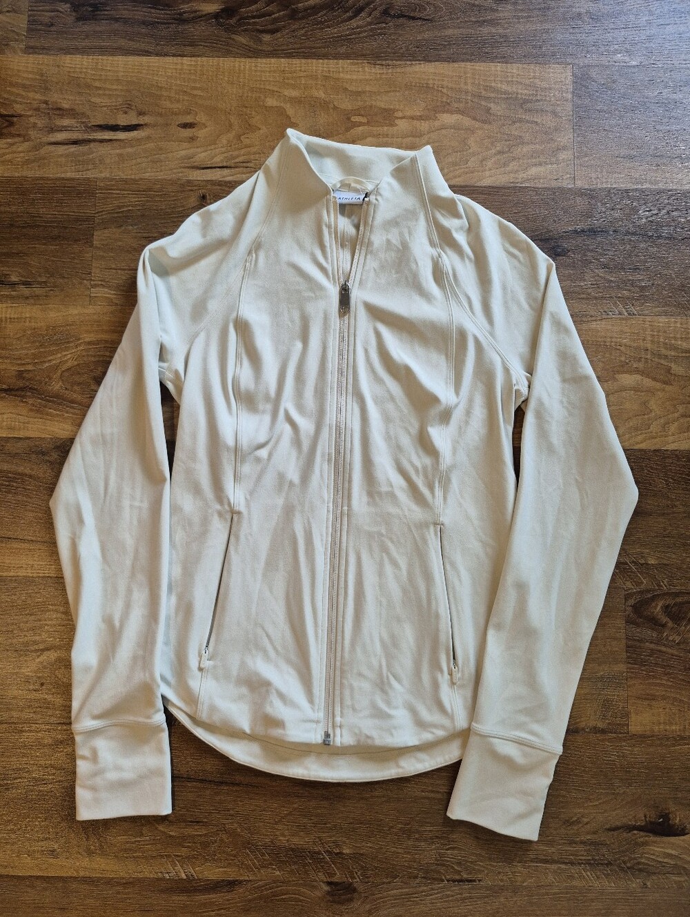 Athleta Cream Full-Zip Salutation Jacket